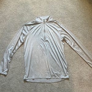 Men's large-tall light weight 3/4 zip long sleeve shirt.